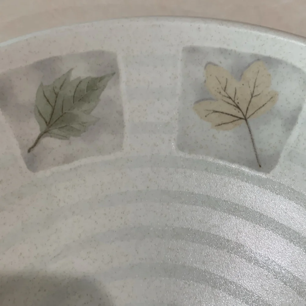 Mikasa Woodland High Fired Leaf Pattern Dinner Plates. Set of 2.